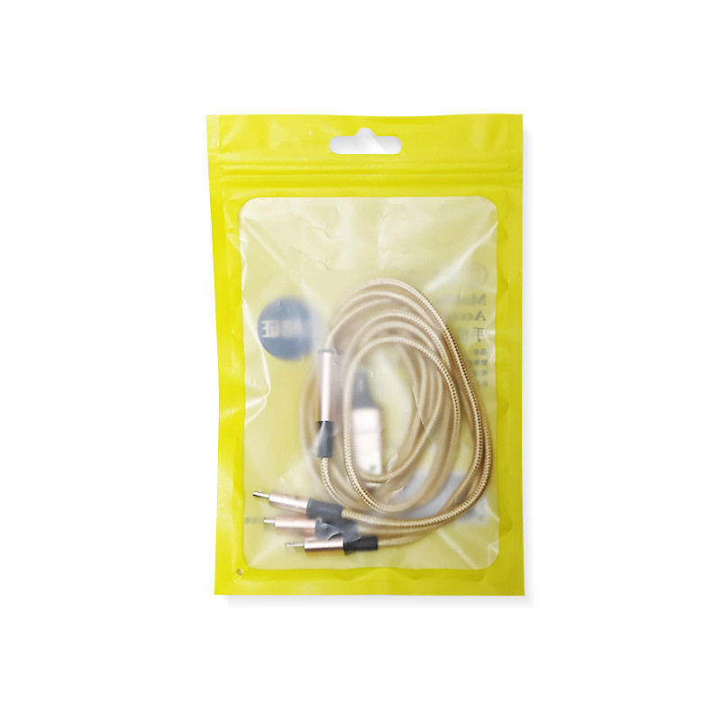 Cable de datos trenzado tres en uno de carga rápida 3A, listo para usar en fábrica, adecuado para Apple, Android y tipo C, cable de carga uno a tres.