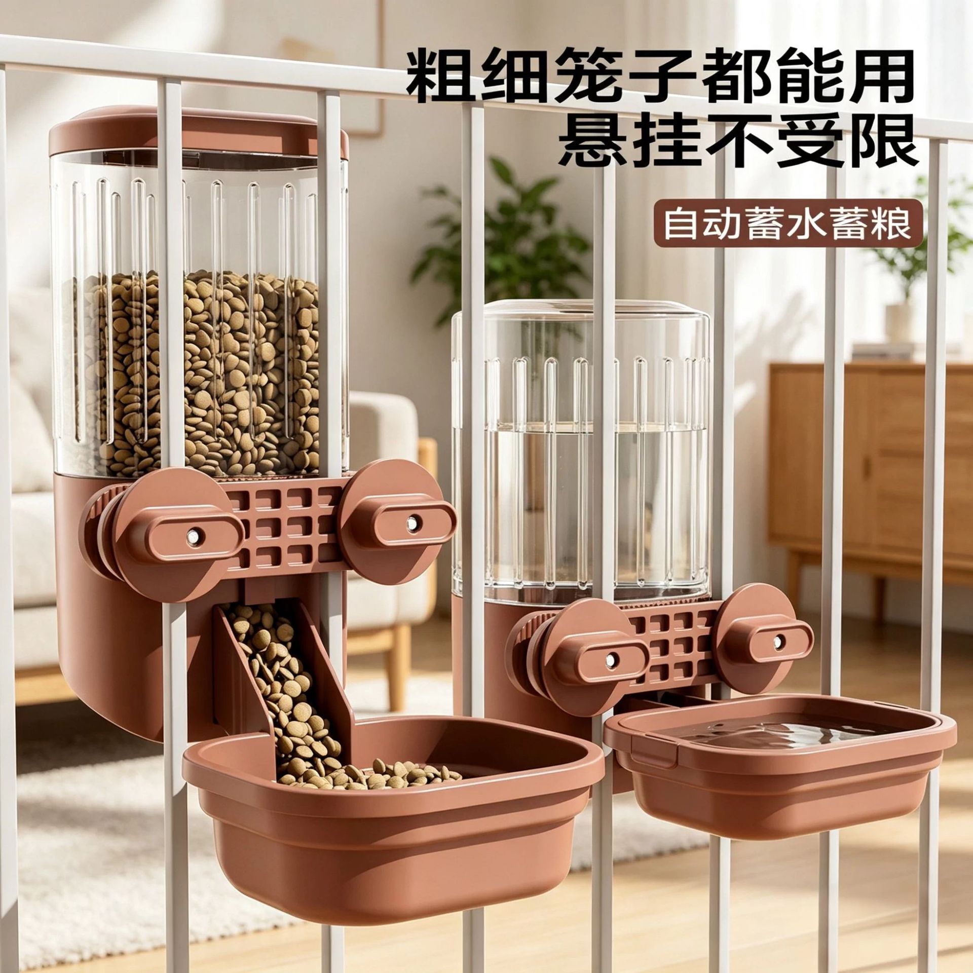 Bebedor automático de agua para perros, alimentador para gatos, tazón de agua colgante, bebedor de agua para mascotas, jaula colgante, cerca