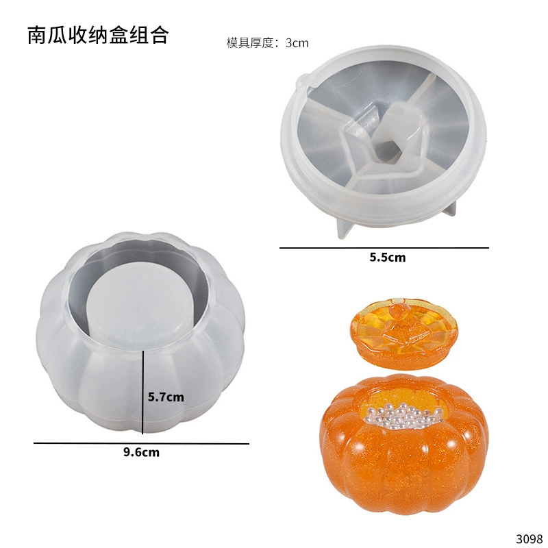 Silicone Storage Box Molds, Mirror-Effect Crystal Resin Shapes for Decorative 3D Boxes