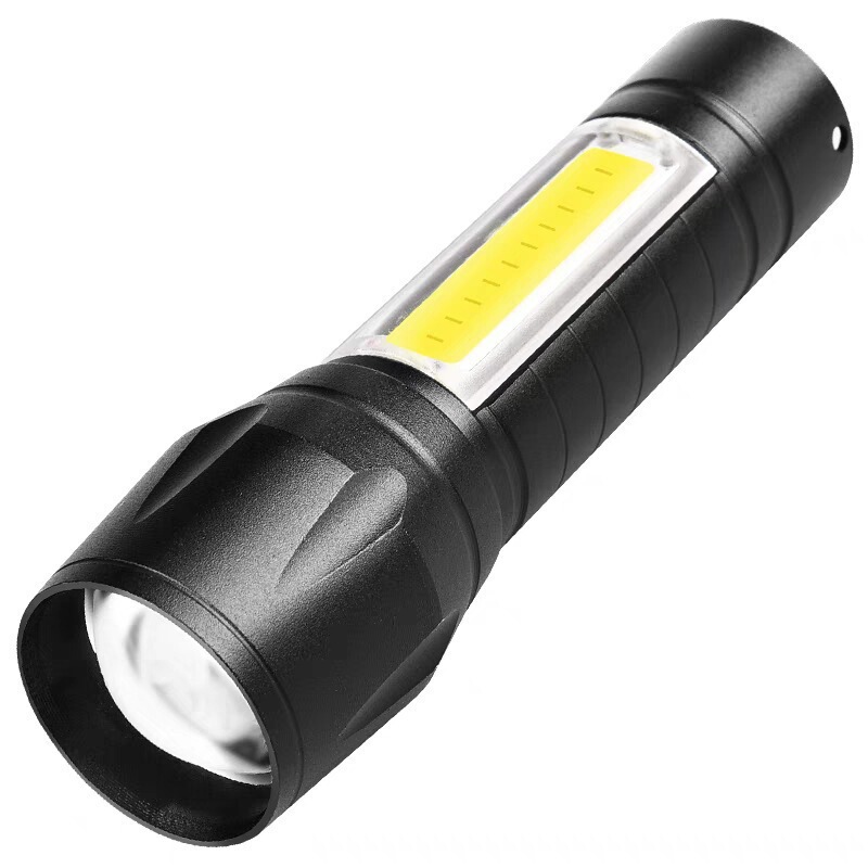 跨境户外led强光手电筒家用多功能可充电智能电显伸缩变焦手电筒|undefined