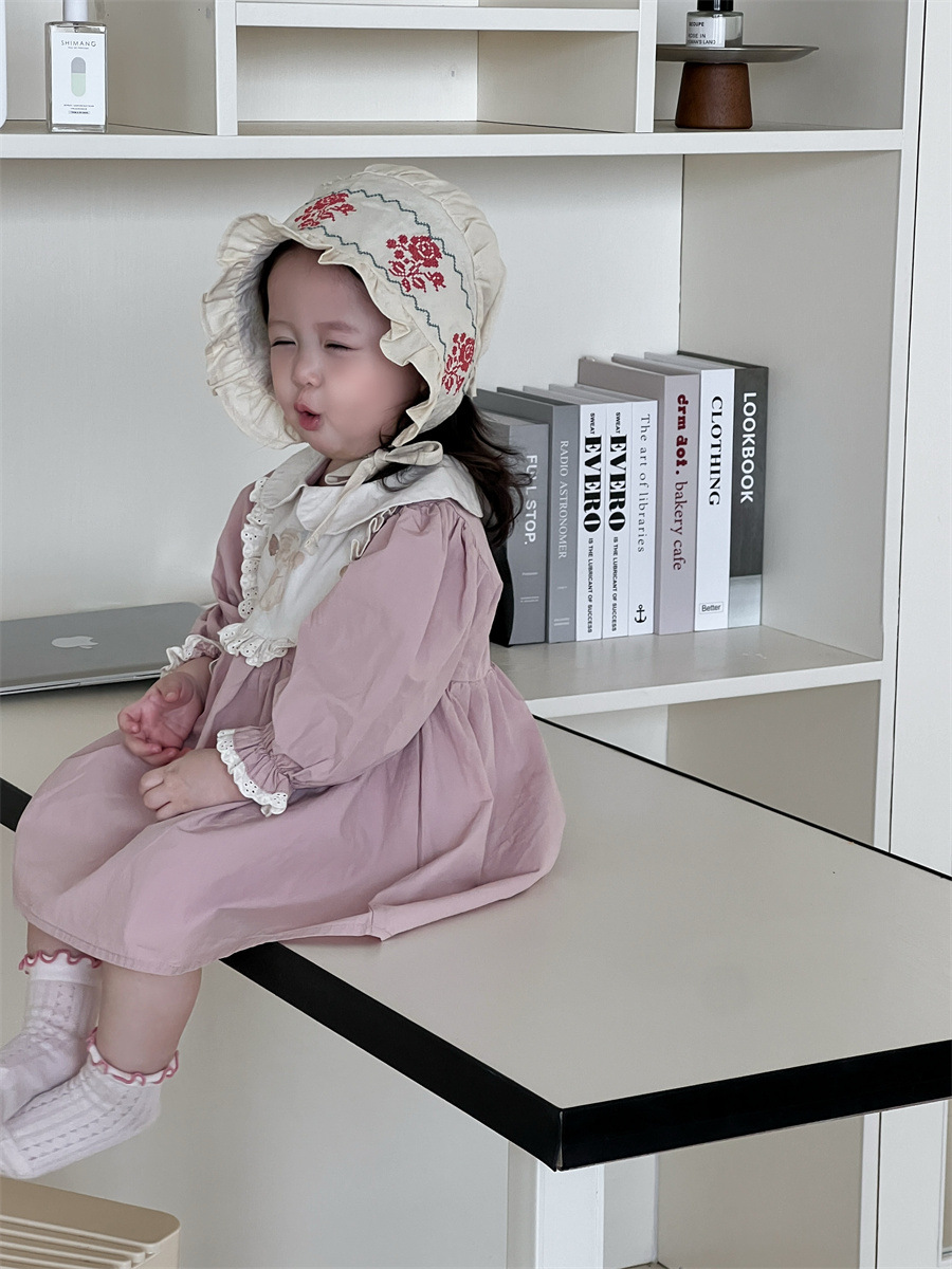 2026 ropa de otoño infantil nueva ropa de otoño bebé ropa de otoño coreana ropa de otoño niña vestido de manga burbuja de color sólido