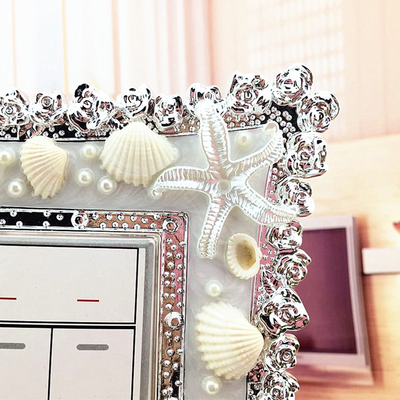 European-style creative switch cover beach seashell 86 switch sticker rose edge wholesale plug cover wall home decoration