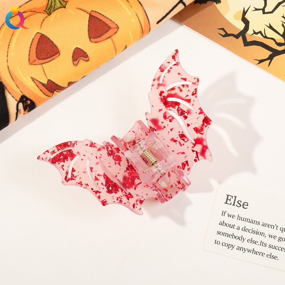 Oddly Reading Bat Hairpin Halloween Funny Grab Clip Temperament Glitter Hair Shark Clip Holiday Dress Hair Accessories Wholesale_voghion.com