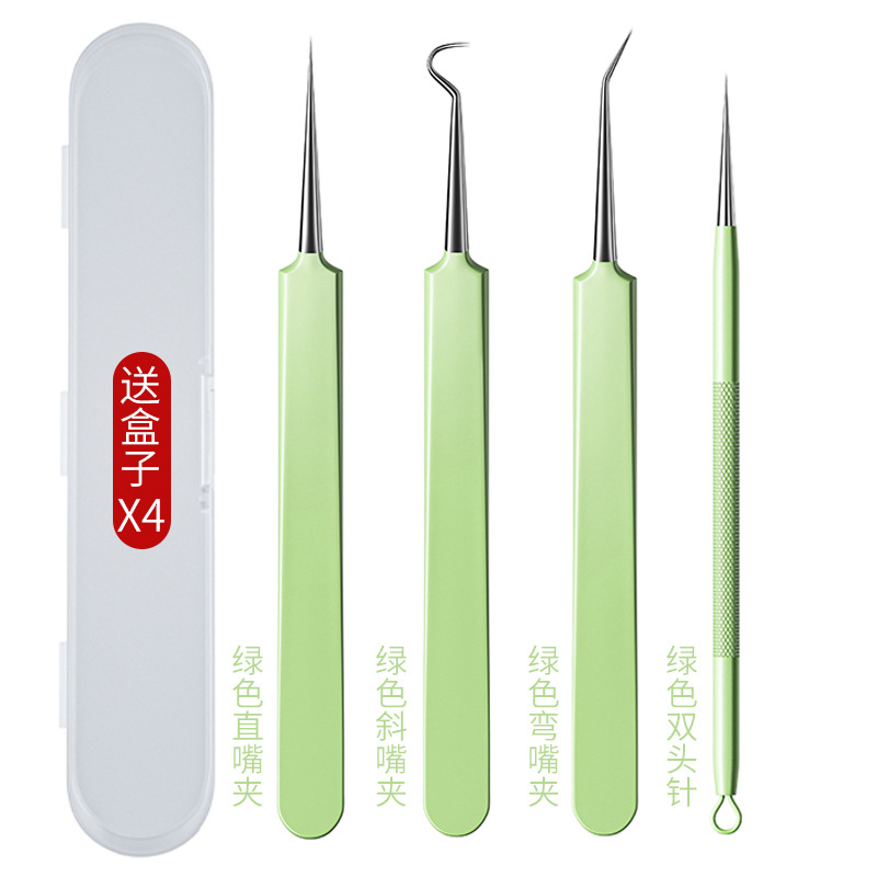 Aguja de acné pinzas de clip de células ultra-agudas para eliminar puntos negros herramienta de acné cerrada