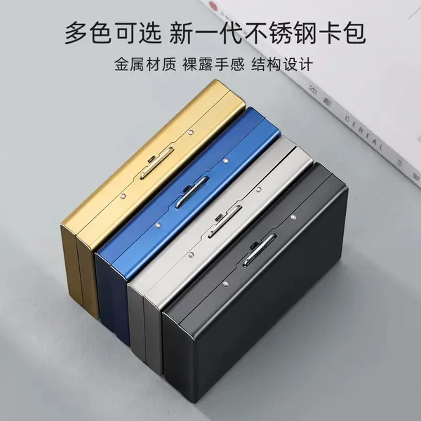 High-End Metal Card Holder for Men and Women, Stainless Steel, Large Capacity, Multiple Card Slots, Compact Card Case, Bank Card Holder, Card Clip Storage