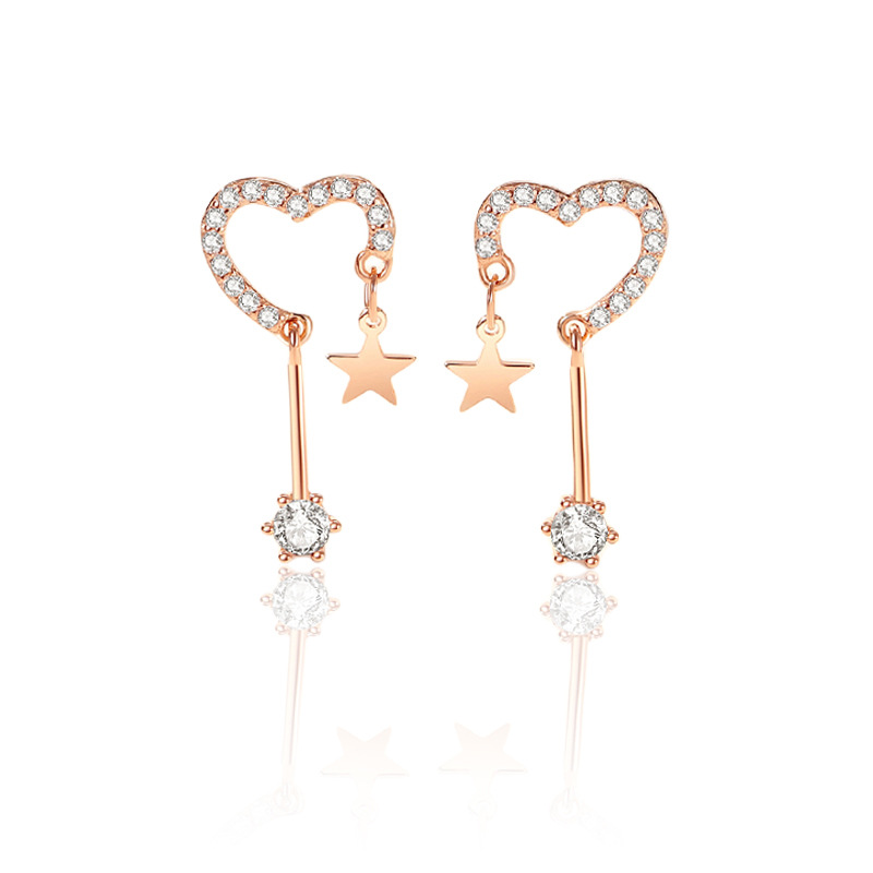 Estilo coreano Stud pendientes 925 Estrella de Plata encantadora borla pendientes largos nichos femeninos diseño sentido alto sentido Stud pendientes al por mayor