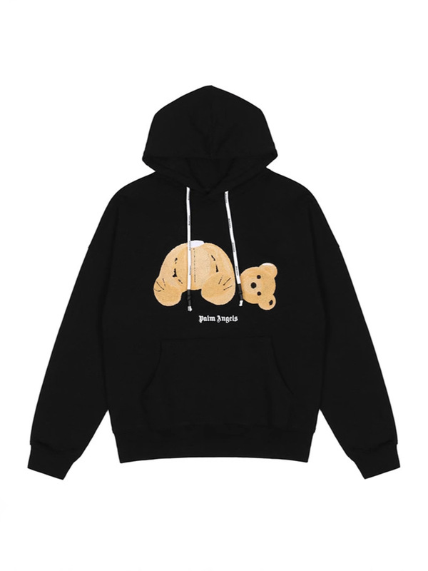 Wholesale cross-border European and American tide brand palm angel decapitated bear embroidered hooded sweater men's and women's bf hip hop hoodie jacket