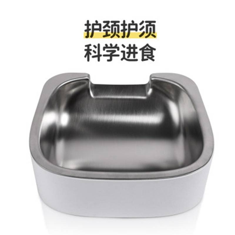 外贸出口不锈钢宠物狗狗食盆自动喂食器狗盆双碗护颈椎猫碗食盘