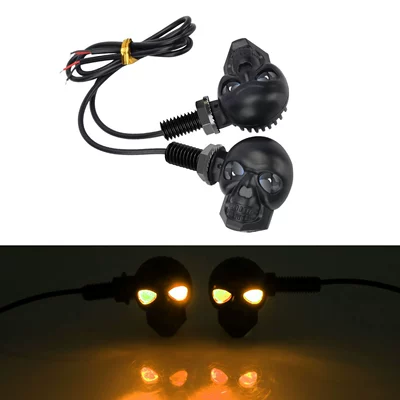 Dönmə işıqları eagle eye spotlight turn signal - mini-skull-eagle-eye-yellow-2-piecesset