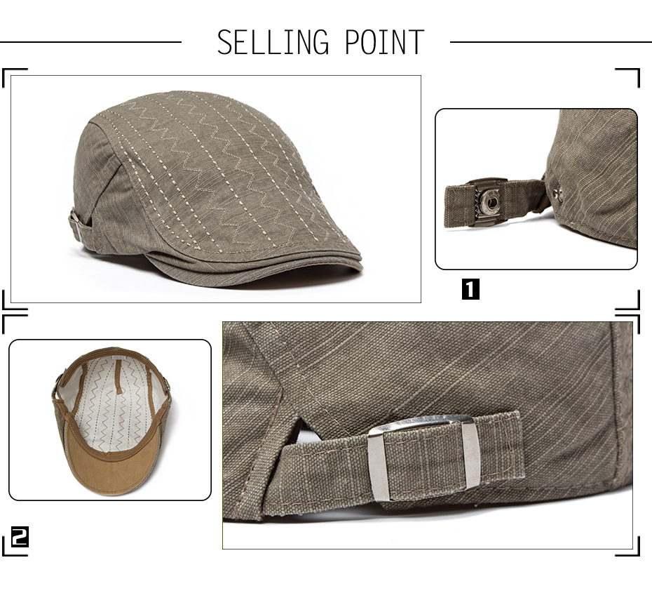 Spring, summer, and autumn berets, casual cotton sun shading duckbill men's forward hat, new trend_voghion.com