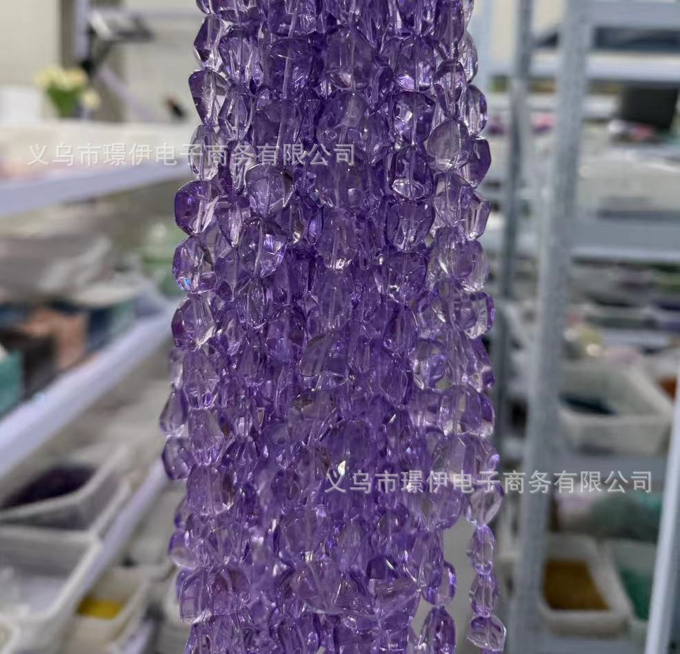 Jelly 12X16mm imitación polvo natural amatista cristal irregular cuentas sueltas bricolaje hecho a mano collar de cuentas material