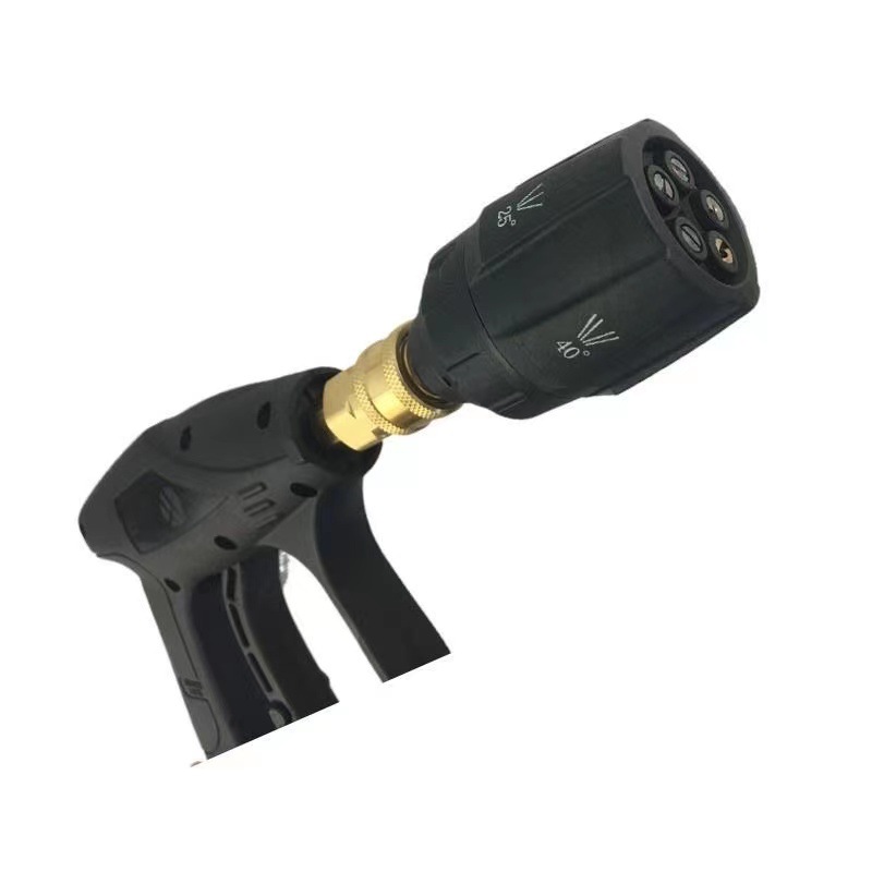 High-pressure cleaning machine multi-angle five-in-one fan-shaped linear nozzle car wash water gun head 1/4 quick insert spray gun head