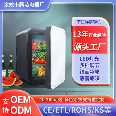 10L Small Car Refrigerator for Dormitory Use, Mirror-Finished Household Beauty Dc Refrigerator (Soyuducular)