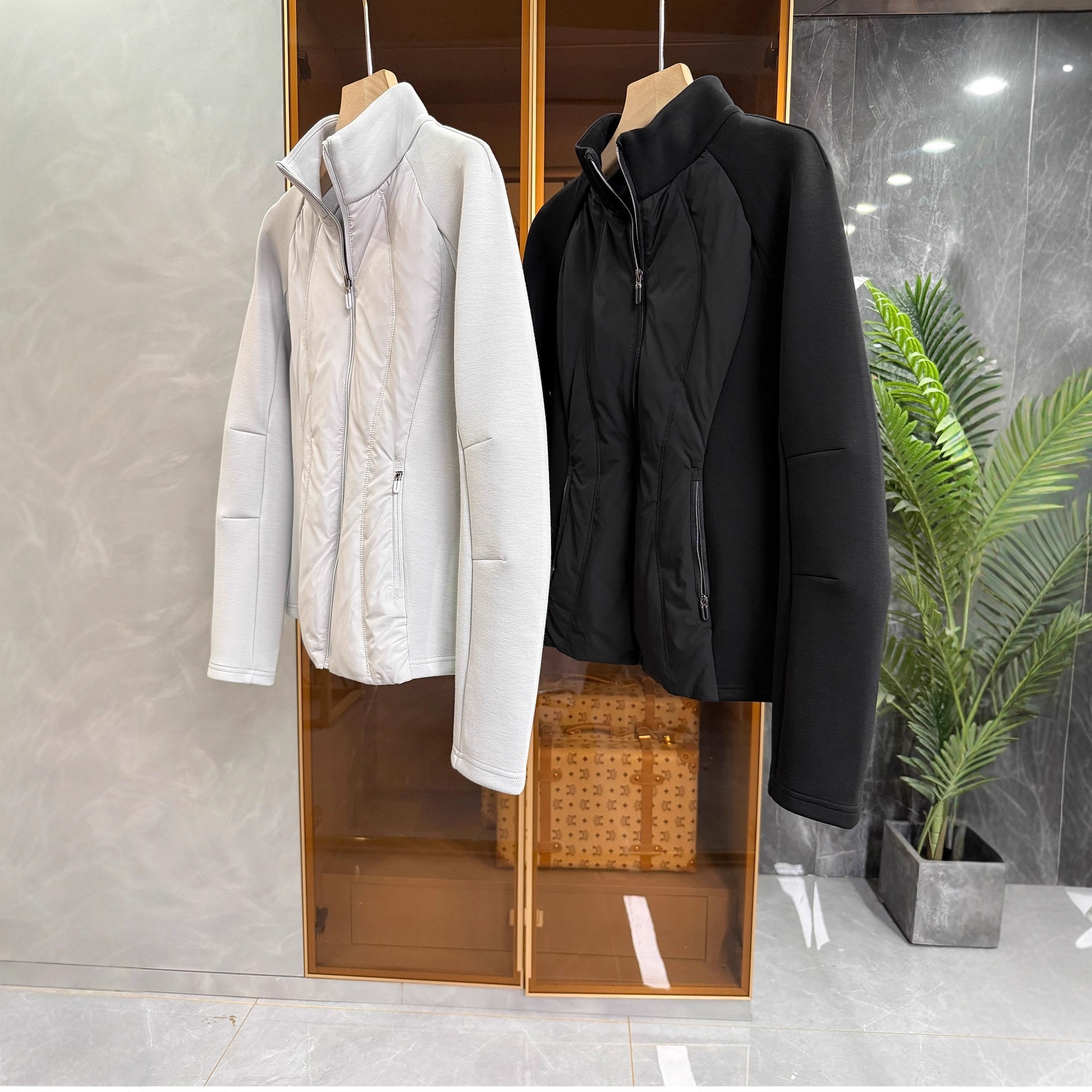 尖货！温暖小蛮腰！修身拼接白鸭绒羽绒服立领外套女