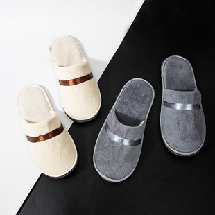 Coral fleece thickened disposable slippers non-slip home hospitality five-star hotel beauty salon guest homestay club