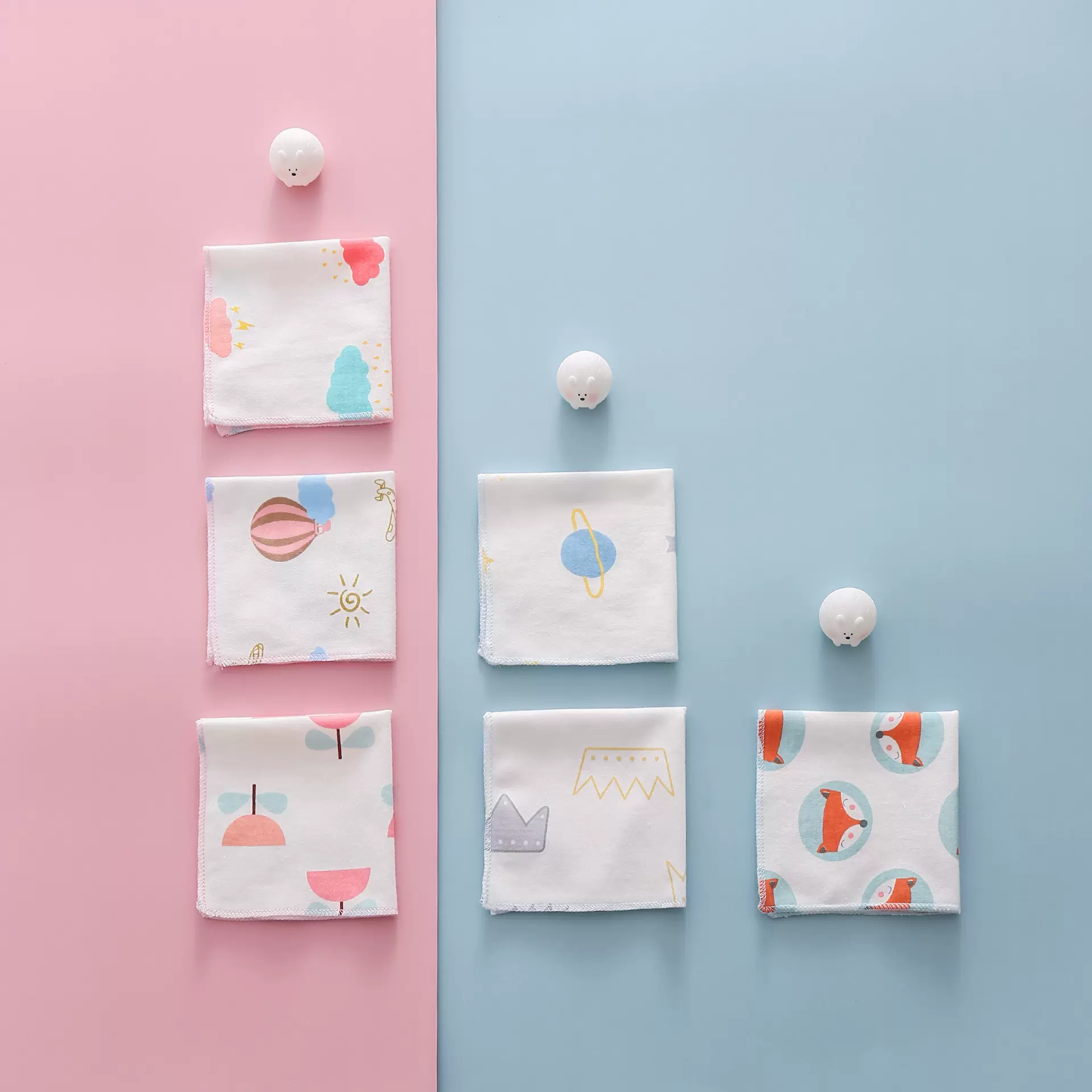 方巾a类口水巾薄款婴儿汗巾儿童手帕男女新生儿夏季卡通印花