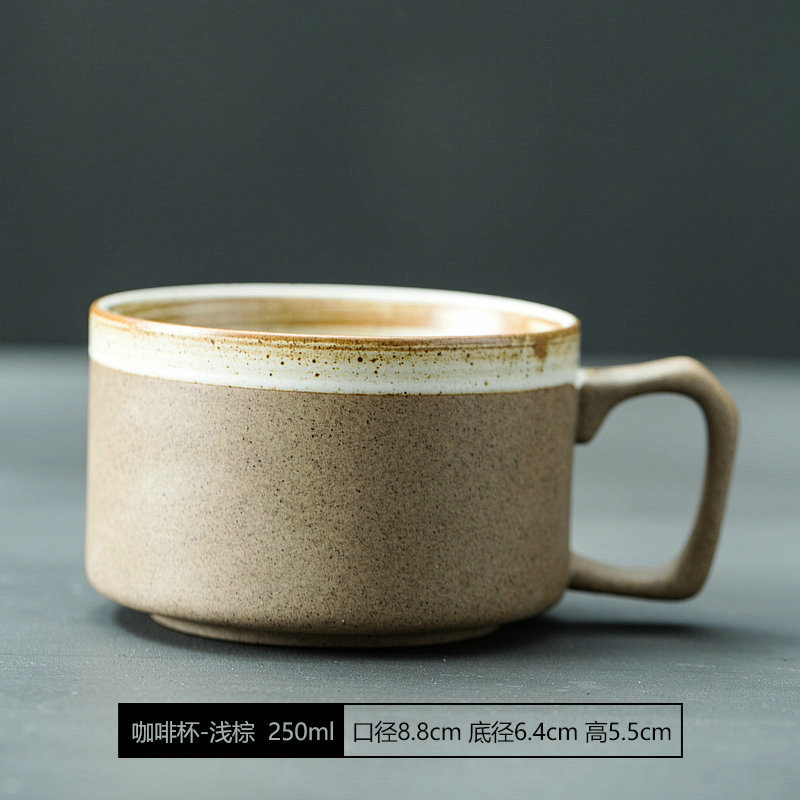 Taza de café de gres de estilo japonés hecha a mano creativa pareja taza de té retro personalizado desayuno taza de leche taza de arte