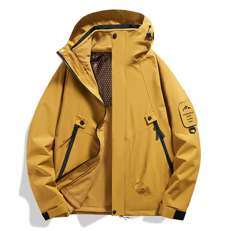 Jacket Three-In-One Waterproof Men's and Women's Logo Fashionable New High-End Detachable Windproof Jacket