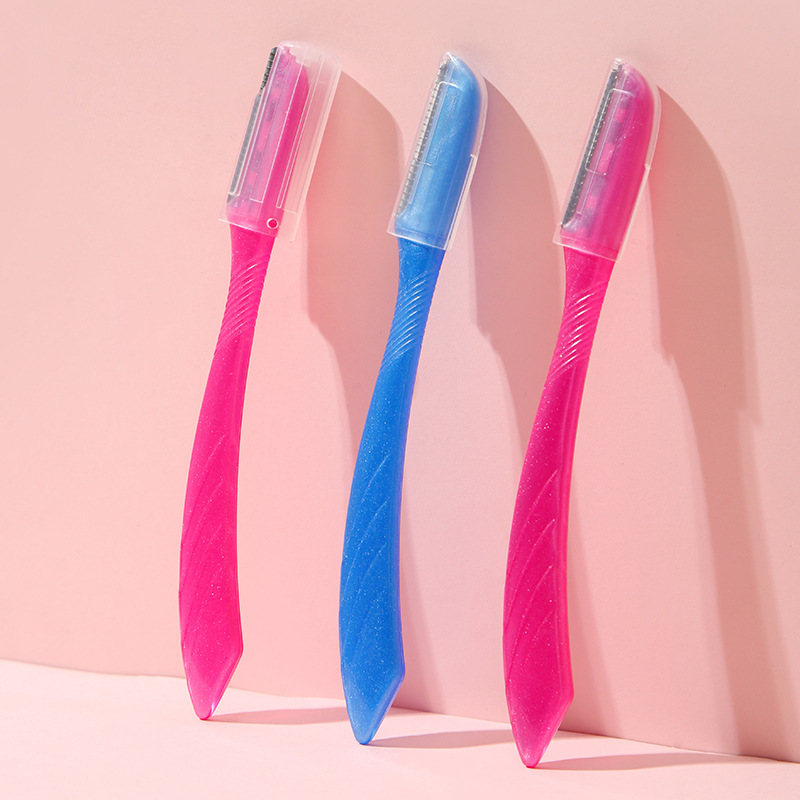 Cuchillo de ceja de cristal de acero inoxidable cuchillo de ceja de raspado red de protección para principiantes cuchilla de raspado