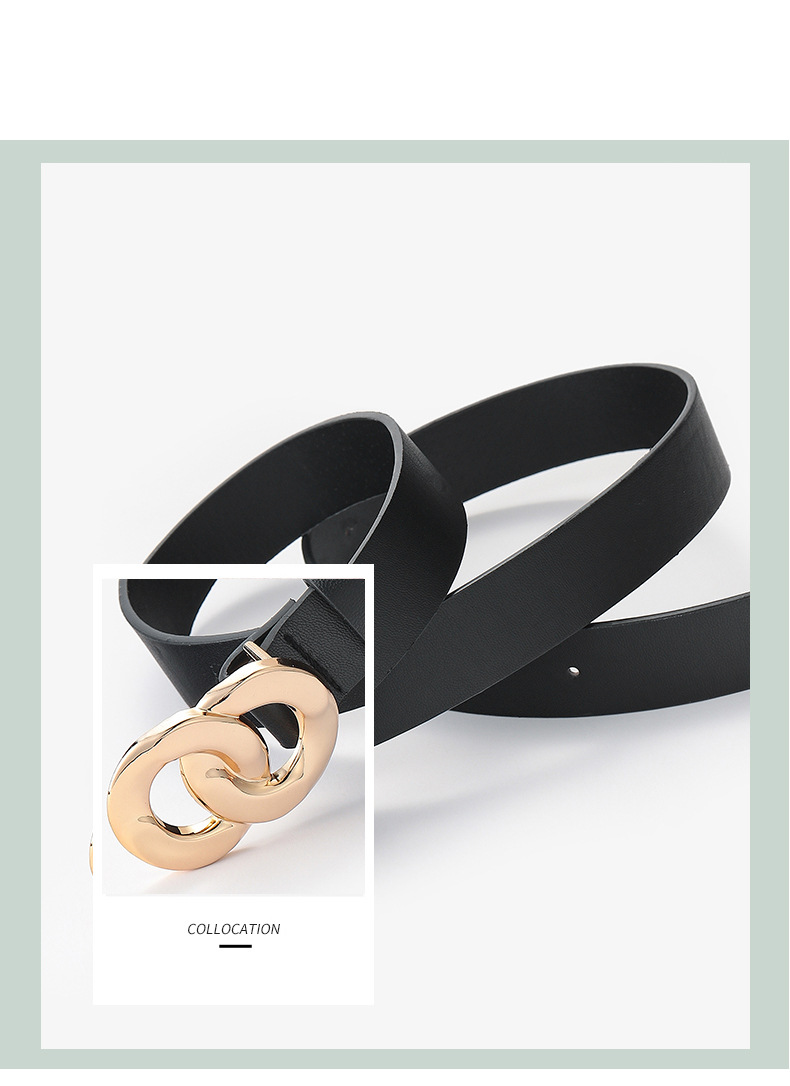 Fashion Chain Buckle Geometric Solid Color Belt Wholesale display picture 4