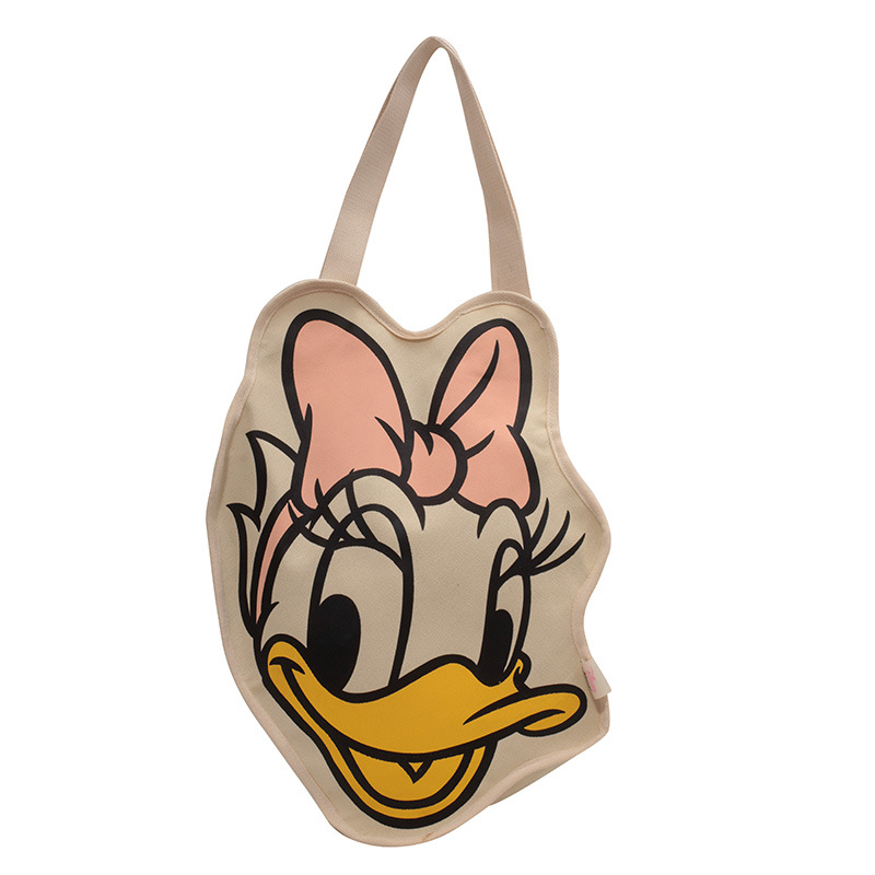 Bolsa de lona para mujeres versión coreana del pato Donald 2025 nueva tarjeta de ocio de gran capacidad bolsa de compras para mujeres de mano