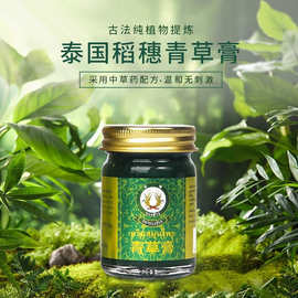 稻穗青草膏泰国原装进口清凉舒爽膏日用薄荷膏绿色草膏植物膏油膏