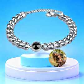 跨境热销100种语言我爱你钛钢投影手链小清新简约手饰图片定 制