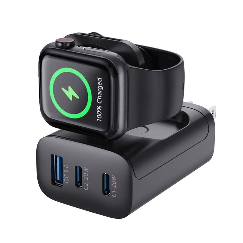 Kc Certified Two-In-One Watch Wireless Charger Multi-Functional Portable Pd Fast Charging Head Mobile Phone Adapter Cross-Border