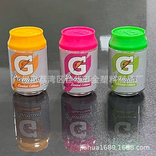 新品 PET实色/透明塑料可乐罐子 100ml 现货贴纸 盖子可喷漆电镀