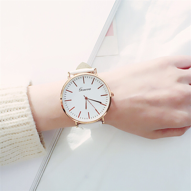 Reloj de cuarzo con correa retro informal para hombre y mujer, estilo coreano, sencillo, con esfera grande y tendencia de moda_voghion.com