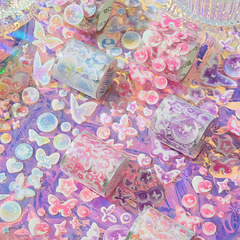 Early MoGoka Tape &mdash; Heartbeat Spy Series Laser-Shimmering Butterfly Bubble Journal Goka DIY Decorative Stickers