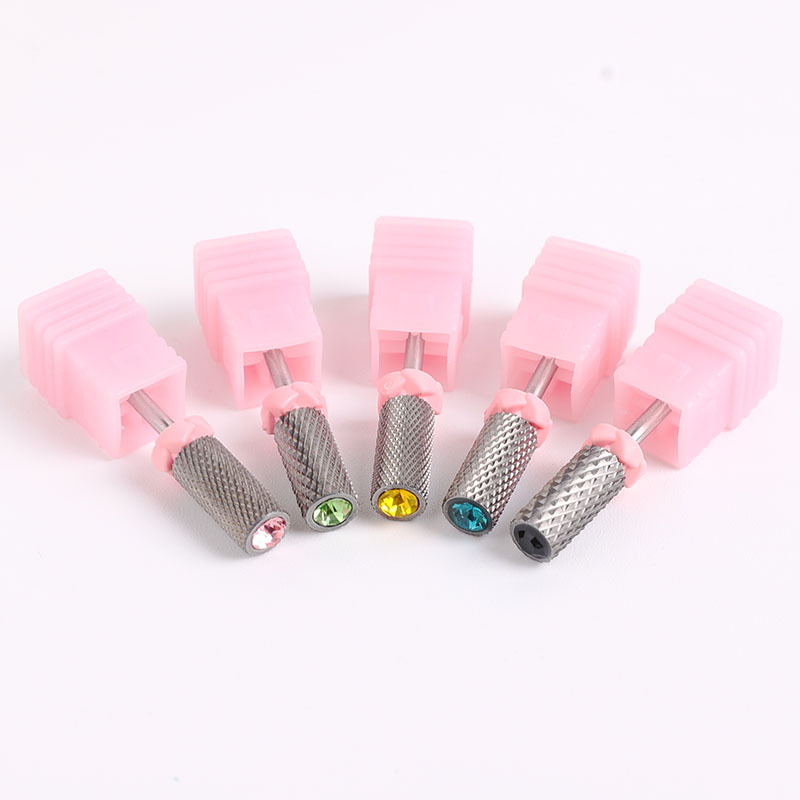 Polizador de uñas general caja de cabeza de molienda para cargar y descargar uñas para eliminar la piel muerta, pulido y limpieza de polvo, pequeño conjunto de bolsillo de acero de tungsteno de color fantasma