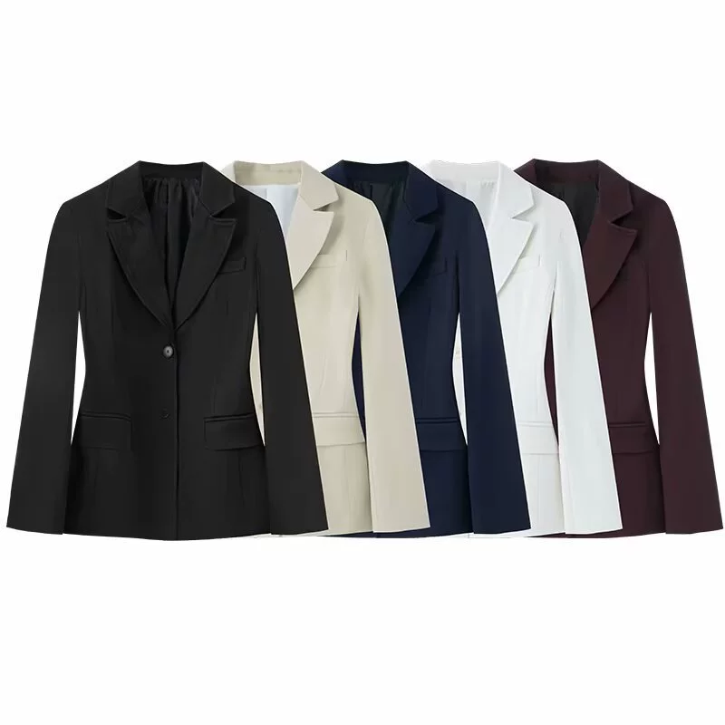 Европейская и американская экспортная женская одежда AliExpress INS, трансграничный популярный многоцветный выбор с подплечниками, тонкий пиджак с длинными рукавами