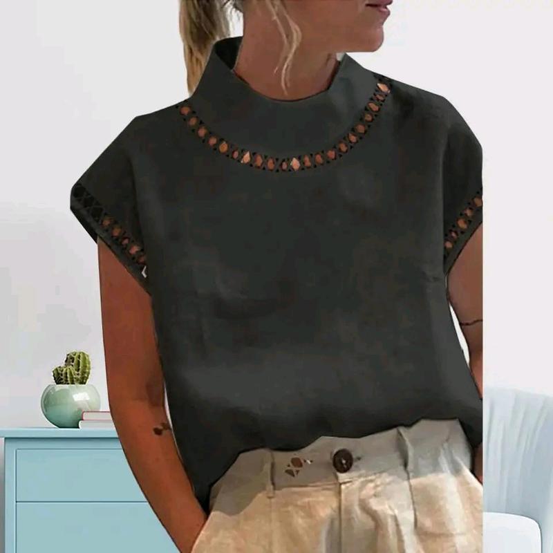 2026秋冬跨境外贸新款秋季复古亚麻衬衫圆领上衣女式衬衫