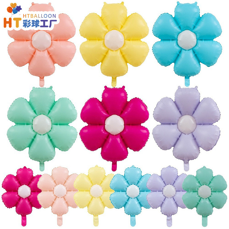 Dopamine Light Marca Daisy Aluminum Film Balloon Sunflower Flower Petal Decoration Party Wholesale Balloon