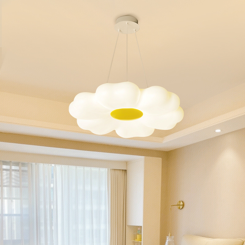 兒童房全光譜護眼吸頂燈溫馨浪漫中山燈具北歐奶油風花朵主臥室燈