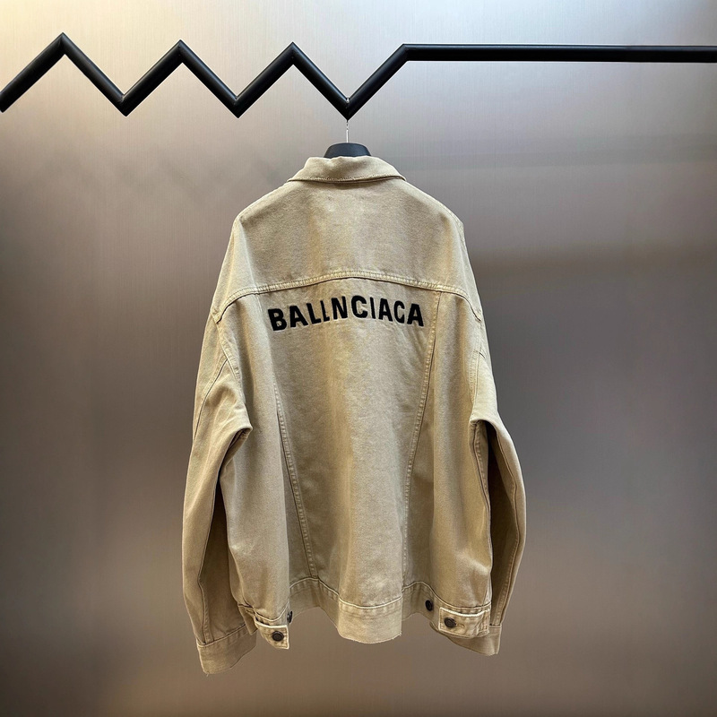 Correct Version Paris B 26Ss Embroidered Letter Logo Loose Versatile Denim Jacket Unisex Top Correct Version Paris B 26Ss Embroidered Letter Logo Loose Versatile Denim Jacket Unisex Top