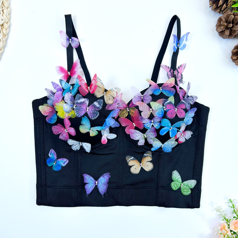 Sling Collar Neckline Wholesale Women's Vacation Sexy Butterfly Tank Tops