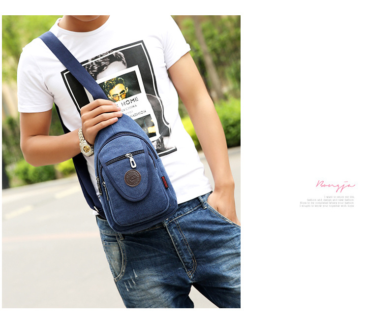 New men's chest bags, Korean-style single-shoulder bags, crossbody bags, men's and women's backpacks, Korean-style casual canvas bags, wholesale from manufacturers undefined