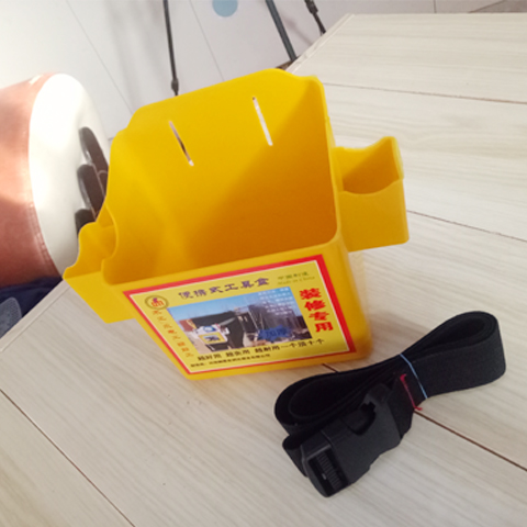 Caja de clavos de carpintería de plástico, clavos de tierra, riñonera de cubo, caja de herramientas portátil, caja de cintura de bolsillo de clavos engrosados multifunción de rejilla doble