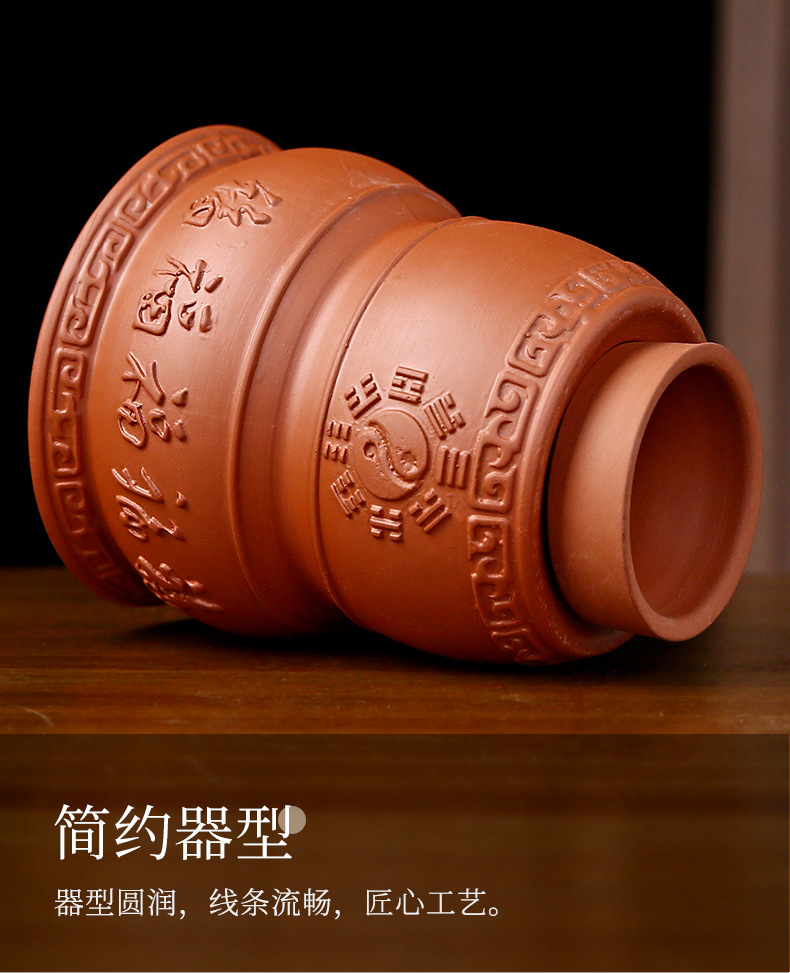 Wuji Moxibustion Jar Ceramic Navel Cupping Device for Body Wellness 10.2cm in use