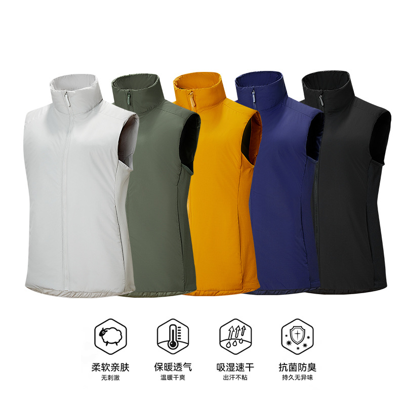 Autumn and Winter Outdoor Sports Vest Warm Couple's Sleeveless Jacket Cross-Border Stand Collar Workwear Big Brand Alternative Model