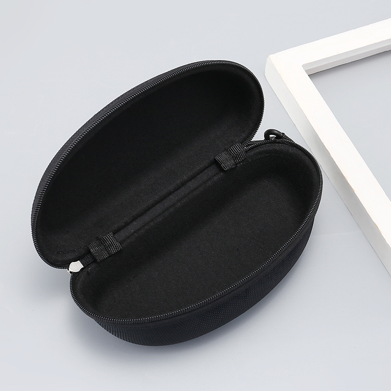 071 Large Full Frame Business Oxford Fabric Black Sunglasses Case with Zipper for Wholesale