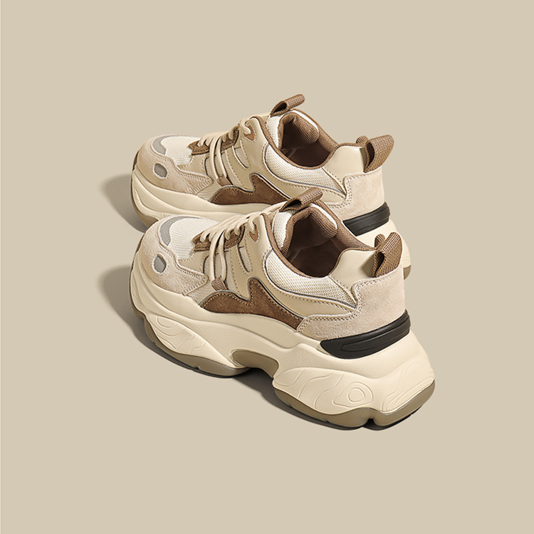 Dad shoes retro thick sole 2024 new spring and autumn versatile lace up casual sports shoes women's shoes trend_voghion.com