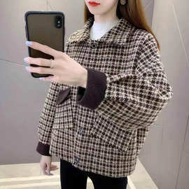 洋气外穿小香风外套年针织开衫女冬季外套潮新款上衣短款加厚