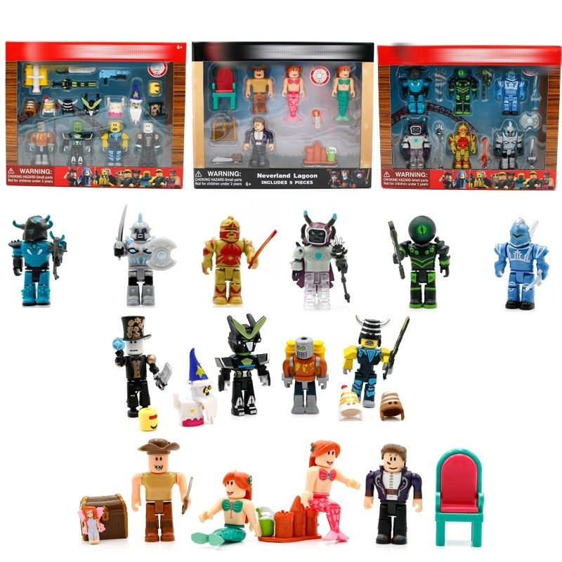 Cross-Border Virtual World Building Block Figures, Robot Style, Mermaid Style World Champion Figurines, Military Style