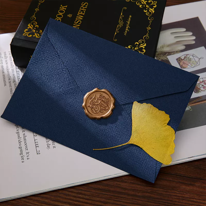 复古西式麻织纹信封高档精致情侣表白贺卡邀请函收纳信笺纸批发