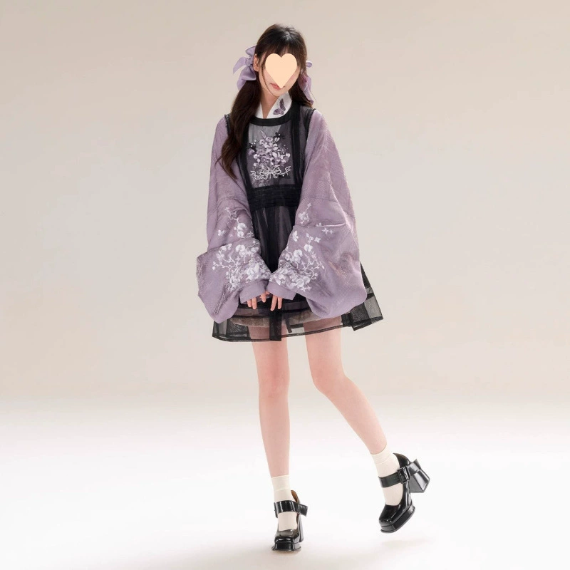 Новая рубашка с перекрестным воротником в китайском стиле с рукавами пипа, новый стиль Мин, Hanfu, рабочий повседневный костюм для четырех сезонов с лошадиным лицом для женщин