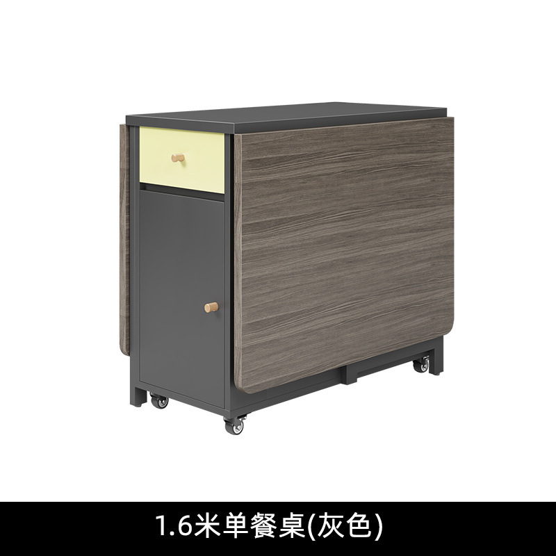 Mesa de comedor de aire de crema plegable y móvil simple para casa pequeña combinación de mesa multifuncional de mesa de comedor
