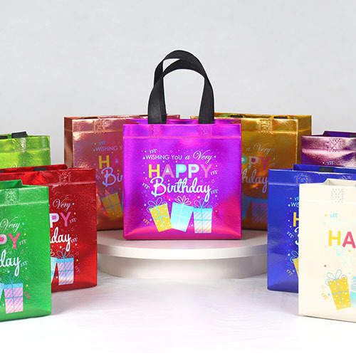 Customized Cross-border Spot Aluminum Foil Laser Film Non-woven Bag for Eco-friendly Shopping Fashion Hand-held 3D Bag